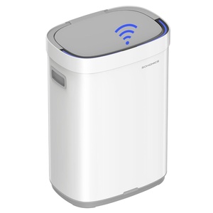 image:imageSONGMICS Kitchen Trash Can 172Gallon 65 L Motion Sensor Garbage Can Stainless Steel Trash Bin Ozone Odor Control StayOpen Cloud White ULTB660W01Cloud White