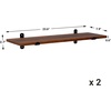 image:imageSONGMICS Set of 2 Wall Shelves Floating Shelf Decorative Shelves Retro Style for Living Room Kitchen Study Hallway Max Capacity 22 lb for Each 236 x 79 x 27 Inches Brown and Black ULWS04NB