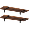 image:imageSONGMICS Set of 2 Wall Shelves Floating Shelf Decorative Shelves Retro Style for Living Room Kitchen Study Hallway Max Capacity 22 lb for Each 236 x 79 x 27 Inches Brown and Black ULWS04NB