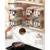 image:imageSONGMICS 2 Tier Pull Out Spice Rack for inside Cabinets Spice Organizer Slide Out Cabinet Organizer Steel for Kitchen Cabinet Storage Black UKCS117B101Silver