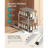 image:imageSONGMICS 2 Tier Pull Out Spice Rack for inside Cabinets Spice Organizer Slide Out Cabinet Organizer Steel for Kitchen Cabinet Storage Black UKCS117B101Silver