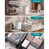 image:imageSONGMICS Mini Desk Trash Can with Lid Small Table Round Wastebasket Mini Trash Can for Desk Bathroom Vanity Bedroom Car Stainless Steel Swing Lid 07 Gal Blue ULTB250Q101Cloud White