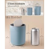 image:imageSONGMICS Mini Desk Trash Can with Lid Small Table Round Wastebasket Mini Trash Can for Desk Bathroom Vanity Bedroom Car Stainless Steel Swing Lid 07 Gal Blue ULTB250Q101Blue