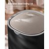 image:imageSONGMICS Mini Desk Trash Can with Lid Small Table Round Wastebasket Mini Trash Can for Desk Bathroom Vanity Bedroom Car Stainless Steel Swing Lid 07 Gal Blue ULTB250Q101Ink Black