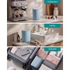 image:imageSONGMICS Mini Desk Trash Can with Lid Small Table Round Wastebasket Mini Trash Can for Desk Bathroom Vanity Bedroom Car Stainless Steel Swing Lid 07 Gal Blue ULTB250Q101Blue