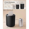 image:imageSONGMICS Mini Desk Trash Can with Lid Small Table Round Wastebasket Mini Trash Can for Desk Bathroom Vanity Bedroom Car Stainless Steel Swing Lid 07 Gal Blue ULTB250Q101Ink Black