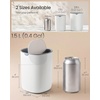 image:imageSONGMICS Mini Desk Trash Can with Lid Small Table Round Wastebasket Mini Trash Can for Desk Bathroom Vanity Bedroom Car Stainless Steel Swing Lid 07 Gal Blue ULTB250Q101Cloud White