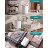 image:imageSONGMICS Mini Desk Trash Can with Lid Small Table Round Wastebasket Mini Trash Can for Desk Bathroom Vanity Bedroom Car Stainless Steel Swing Lid 07 Gal Blue ULTB250Q101Cloud White