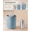 image:imageSONGMICS Mini Desk Trash Can with Lid Small Table Round Wastebasket Mini Trash Can for Desk Bathroom Vanity Bedroom Car Stainless Steel Swing Lid 07 Gal Blue ULTB250Q101Blue