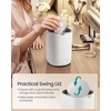 image:imageSONGMICS Mini Desk Trash Can with Lid Small Table Round Wastebasket Mini Trash Can for Desk Bathroom Vanity Bedroom Car Stainless Steel Swing Lid 07 Gal Blue ULTB250Q101Cloud White