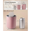 image:imageSONGMICS Mini Desk Trash Can with Lid Small Table Round Wastebasket Mini Trash Can for Desk Bathroom Vanity Bedroom Car Stainless Steel Swing Lid 07 Gal Blue ULTB250Q101Jelly Pink