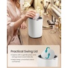 image:imageSONGMICS Mini Desk Trash Can with Lid Small Table Round Wastebasket Mini Trash Can for Desk Bathroom Vanity Bedroom Car Stainless Steel Swing Lid 07 Gal Blue ULTB250Q101Cloud White