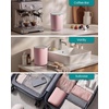 image:imageSONGMICS Mini Desk Trash Can with Lid Small Table Round Wastebasket Mini Trash Can for Desk Bathroom Vanity Bedroom Car Stainless Steel Swing Lid 07 Gal Blue ULTB250Q101Jelly Pink