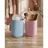 image:imageSONGMICS Mini Desk Trash Can with Lid Small Table Round Wastebasket Mini Trash Can for Desk Bathroom Vanity Bedroom Car Stainless Steel Swing Lid 07 Gal Blue ULTB250Q101Blue