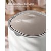 image:imageSONGMICS Mini Desk Trash Can with Lid Small Table Round Wastebasket Mini Trash Can for Desk Bathroom Vanity Bedroom Car Stainless Steel Swing Lid 07 Gal Blue ULTB250Q101Cloud White
