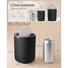 image:imageSONGMICS Mini Desk Trash Can with Lid Small Table Round Wastebasket Mini Trash Can for Desk Bathroom Vanity Bedroom Car Stainless Steel Swing Lid 07 Gal Blue ULTB250Q101Ink Black