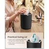 image:imageSONGMICS Mini Desk Trash Can with Lid Small Table Round Wastebasket Mini Trash Can for Desk Bathroom Vanity Bedroom Car Stainless Steel Swing Lid 07 Gal Blue ULTB250Q101Ink Black