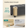 image:imageSONGMICS Storage Ottoman Bench with Legs Folding Ottoman Foot Rest with Flipping Lid Bench with Storage for Living Room Bedroom Entryway LinenLook Fabric 433 Inches Ink Black ULSF079BH01Slate Gray