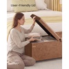 image:imageSONGMICS Storage Ottoman Bench with Legs Folding Ottoman Foot Rest with Flipping Lid Bench with Storage for Living Room Bedroom Entryway LinenLook Fabric 433 Inches Ink Black ULSF079BH01Coffee Brown