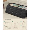 image:imageSONGMICS Storage Ottoman Bench with Legs Folding Ottoman Foot Rest with Flipping Lid Bench with Storage for Living Room Bedroom Entryway LinenLook Fabric 433 Inches Ink Black ULSF079BH01Ink Black