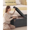 image:imageSONGMICS Storage Ottoman Bench with Legs Folding Ottoman Foot Rest with Flipping Lid Bench with Storage for Living Room Bedroom Entryway LinenLook Fabric 433 Inches Ink Black ULSF079BH01Ink Black