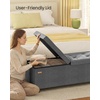 image:imageSONGMICS Storage Ottoman Bench with Legs Folding Ottoman Foot Rest with Flipping Lid Bench with Storage for Living Room Bedroom Entryway LinenLook Fabric 433 Inches Ink Black ULSF079BH01Slate Gray