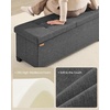 image:imageSONGMICS Storage Ottoman Bench with Legs Folding Ottoman Foot Rest with Flipping Lid Bench with Storage for Living Room Bedroom Entryway LinenLook Fabric 433 Inches Ink Black ULSF079BH01Slate Gray