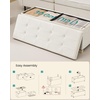 image:imageSONGMICS Storage Ottoman Bench with Legs Folding Ottoman Foot Rest with Flipping Lid Bench with Storage for Living Room Bedroom Entryway Synthetic Leather 433 Inches Ink Black ULSF085BH01Cappuccino Beige
