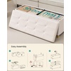 image:imageSONGMICS Storage Ottoman Bench with Legs Folding Ottoman Foot Rest with Flipping Lid Bench with Storage for Living Room Bedroom Entryway Synthetic Leather 433 Inches Ink Black ULSF085BH01Cream White