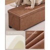 image:imageSONGMICS Storage Ottoman Bench with Legs Folding Ottoman Foot Rest with Flipping Lid Bench with Storage for Living Room Bedroom Entryway Synthetic Leather 433 Inches Ink Black ULSF085BH01Coffee Brown