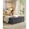image:imageSONGMICS Storage Ottoman Bench with Legs Folding Ottoman Foot Rest with Flipping Lid Bench with Storage for Living Room Bedroom Entryway Synthetic Leather 433 Inches Ink Black ULSF085BH01Slate Gray