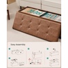 image:imageSONGMICS Storage Ottoman Bench with Legs Folding Ottoman Foot Rest with Flipping Lid Bench with Storage for Living Room Bedroom Entryway Synthetic Leather 433 Inches Ink Black ULSF085BH01Coffee Brown