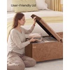 image:imageSONGMICS Storage Ottoman Bench with Legs Folding Ottoman Foot Rest with Flipping Lid Bench with Storage for Living Room Bedroom Entryway Synthetic Leather 433 Inches Ink Black ULSF085BH01Coffee Brown