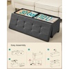 image:imageSONGMICS Storage Ottoman Bench with Legs Folding Ottoman Foot Rest with Flipping Lid Bench with Storage for Living Room Bedroom Entryway Synthetic Leather 433 Inches Ink Black ULSF085BH01Slate Gray