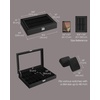 image:imageSONGMICS Watch Box 12 Slots with Glass Windows 360 Rotating Vertical Watch Display Case Jewelry Sunglasses Ring Storage 10 Necklace Hooks Removable Pillows Velvet Lining Ink Black UJWB028B01Ink Black  Ink Black