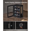image:imageSONGMICS Watch Box 12 Slots with Glass Windows 360 Rotating Vertical Watch Display Case Jewelry Sunglasses Ring Storage 10 Necklace Hooks Removable Pillows Velvet Lining Ink Black UJWB028B01Ink Black