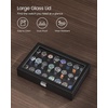 image:imageSONGMICS Watch Box 12 Slots with Glass Windows 360 Rotating Vertical Watch Display Case Jewelry Sunglasses Ring Storage 10 Necklace Hooks Removable Pillows Velvet Lining Ink Black UJWB028B01Ink Black  Ink Black