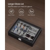 image:imageSONGMICS Watch Box 12 Slots with Glass Windows 360 Rotating Vertical Watch Display Case Jewelry Sunglasses Ring Storage 10 Necklace Hooks Removable Pillows Velvet Lining Ink Black UJWB028B01Ink Black  Dove Gray