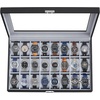 image:imageSONGMICS Watch Box 12 Slots with Glass Windows 360 Rotating Vertical Watch Display Case Jewelry Sunglasses Ring Storage 10 Necklace Hooks Removable Pillows Velvet Lining Ink Black UJWB028B01Ink Black  Dove Gray