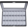 image:imageSONGMICS Watch Box 12 Slots with Glass Windows 360 Rotating Vertical Watch Display Case Jewelry Sunglasses Ring Storage 10 Necklace Hooks Removable Pillows Velvet Lining Ink Black UJWB028B01Ink Black  Dove Gray