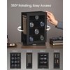 image:imageSONGMICS Watch Box 12 Slots with Glass Windows 360 Rotating Vertical Watch Display Case Jewelry Sunglasses Ring Storage 10 Necklace Hooks Removable Pillows Velvet Lining Ink Black UJWB028B01Ink Black