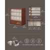 image:imageSONGMICS Watch Box 12 Slots with Glass Windows 360 Rotating Vertical Watch Display Case Jewelry Sunglasses Ring Storage 10 Necklace Hooks Removable Pillows Velvet Lining Ink Black UJWB028B01Coffee Brown