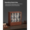 image:imageSONGMICS Watch Box 12 Slots with Glass Windows 360 Rotating Vertical Watch Display Case Jewelry Sunglasses Ring Storage 10 Necklace Hooks Removable Pillows Velvet Lining Ink Black UJWB028B01Coffee Brown