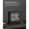 image:imageSONGMICS Watch Box 12 Slots with Glass Windows 360 Rotating Vertical Watch Display Case Jewelry Sunglasses Ring Storage 10 Necklace Hooks Removable Pillows Velvet Lining Ink Black UJWB028B01Ebony Black