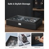 image:imageSONGMICS Watch Box 12 Slots with Glass Windows 360 Rotating Vertical Watch Display Case Jewelry Sunglasses Ring Storage 10 Necklace Hooks Removable Pillows Velvet Lining Ink Black UJWB028B01Ink Black  Dove Gray