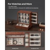 image:imageSONGMICS Watch Box 12 Slots with Glass Windows 360 Rotating Vertical Watch Display Case Jewelry Sunglasses Ring Storage 10 Necklace Hooks Removable Pillows Velvet Lining Ink Black UJWB028B01Coffee Brown