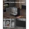 image:imageSONGMICS Watch Box 12 Slots with Glass Windows 360 Rotating Vertical Watch Display Case Jewelry Sunglasses Ring Storage 10 Necklace Hooks Removable Pillows Velvet Lining Ink Black UJWB028B01Ebony Black