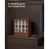 image:imageSONGMICS Watch Box 12 Slots with Glass Windows 360 Rotating Vertical Watch Display Case Jewelry Sunglasses Ring Storage 10 Necklace Hooks Removable Pillows Velvet Lining Ink Black UJWB028B01Coffee Brown