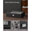 image:imageSONGMICS Watch Box 12 Slots with Glass Windows 360 Rotating Vertical Watch Display Case Jewelry Sunglasses Ring Storage 10 Necklace Hooks Removable Pillows Velvet Lining Ink Black UJWB028B01Ink Black  Dove Gray