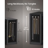 image:imageSONGMICS Watch Box 12 Slots with Glass Windows 360 Rotating Vertical Watch Display Case Jewelry Sunglasses Ring Storage 10 Necklace Hooks Removable Pillows Velvet Lining Ink Black UJWB028B01Ink Black